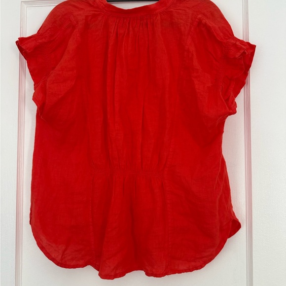NWOT Anthropologie Pilcro Vibrant Red Linen Blouse - Picture 2 of 10